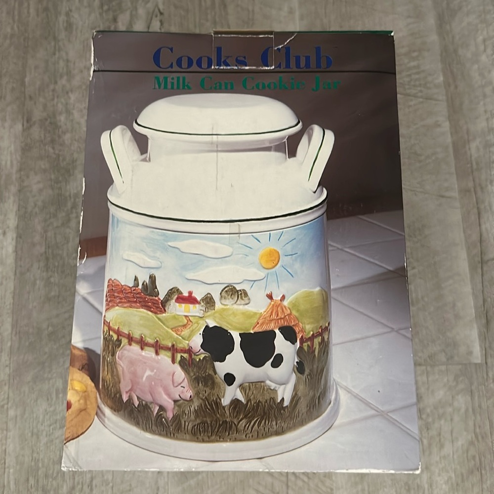 NWT • Cook’s club • milk can cookie jar